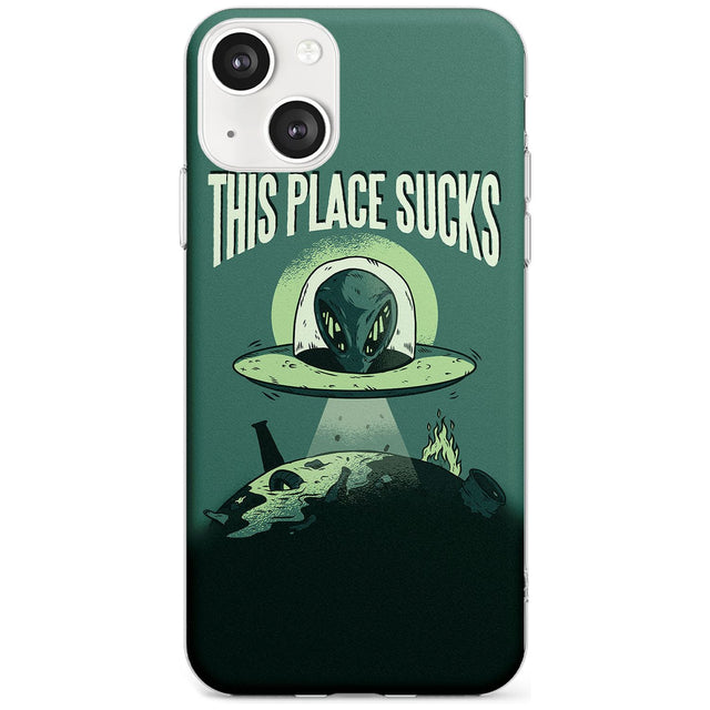 EARTH SUCKS Phone Case iPhone 13 Mini / Clear Case,iPhone 13 / Clear Case,iPhone 14 Plus / Clear Case,iPhone 14 / Clear Case Blanc Space