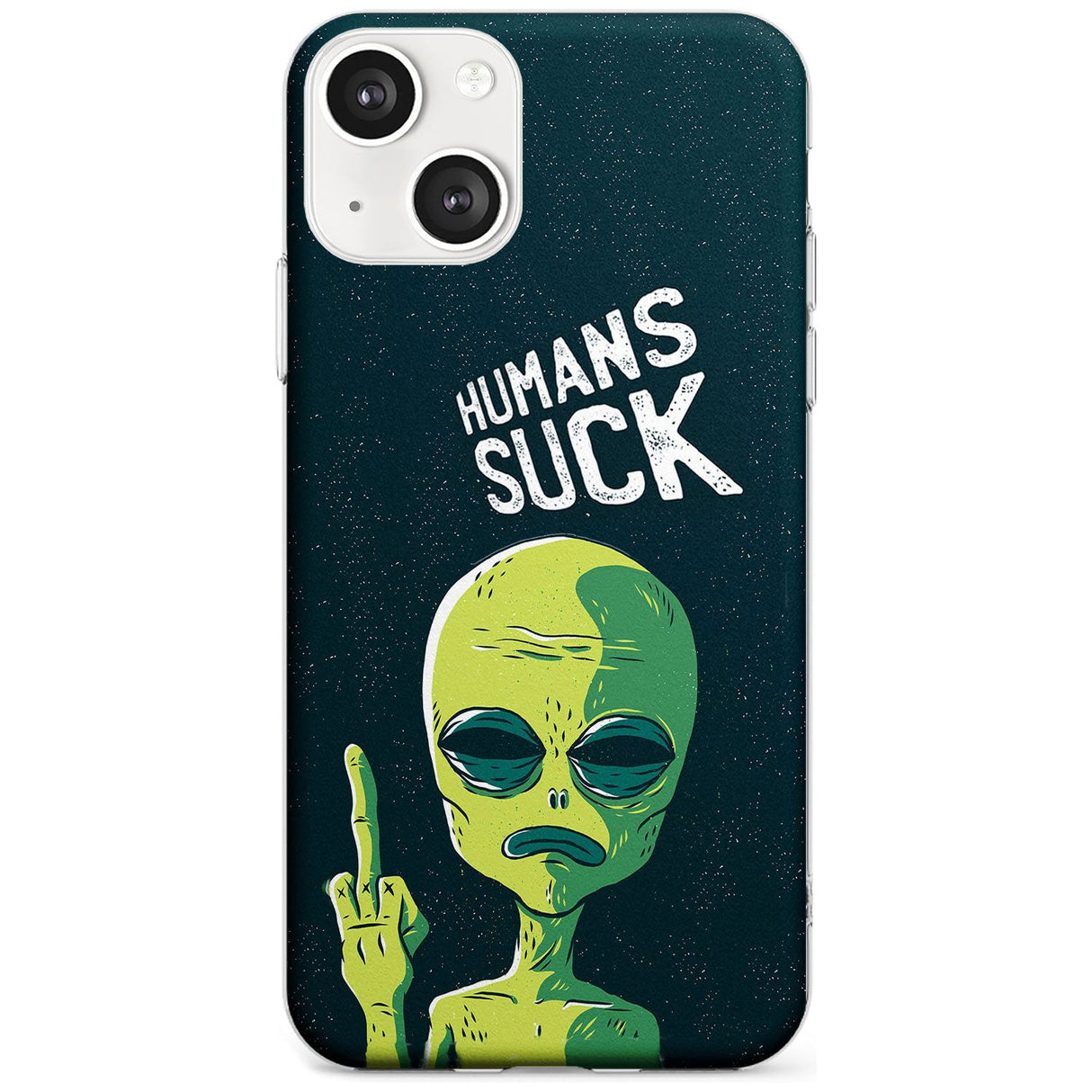 Humans Suck Alien Phone Case iPhone 13 Mini / Clear Case,iPhone 13 / Clear Case,iPhone 14 Plus / Clear Case,iPhone 14 / Clear Case Blanc Space