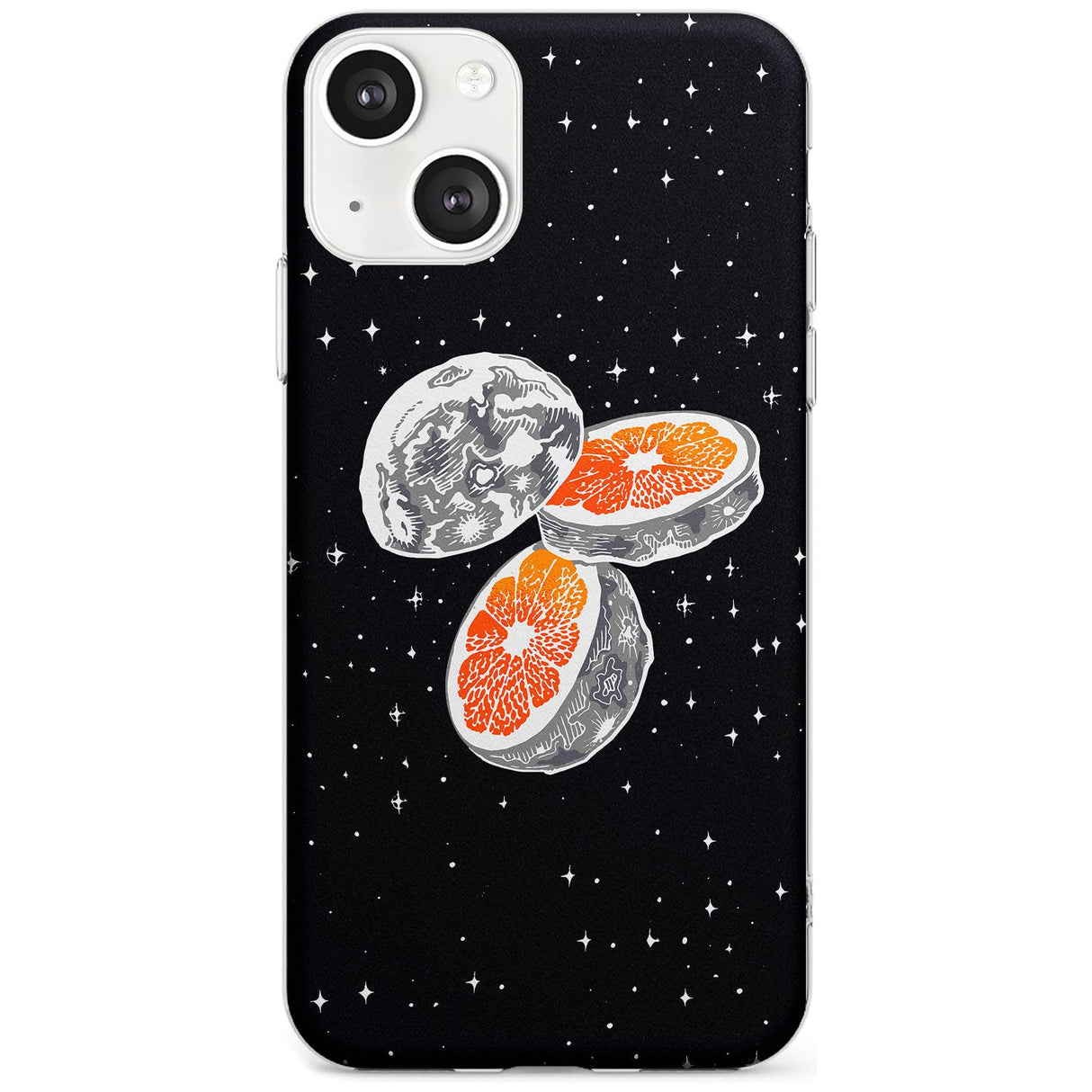 Blood Orange Moon Phone Case iPhone 13 Mini / Clear Case,iPhone 13 / Clear Case,iPhone 14 Plus / Clear Case,iPhone 14 / Clear Case Blanc Space