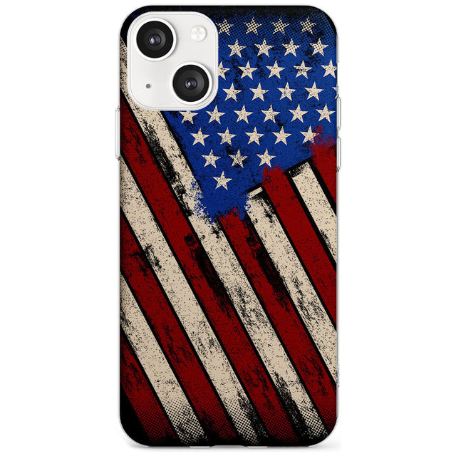 Distressed US Flag Slim Phone Case for iPhone 13 & 13 Mini