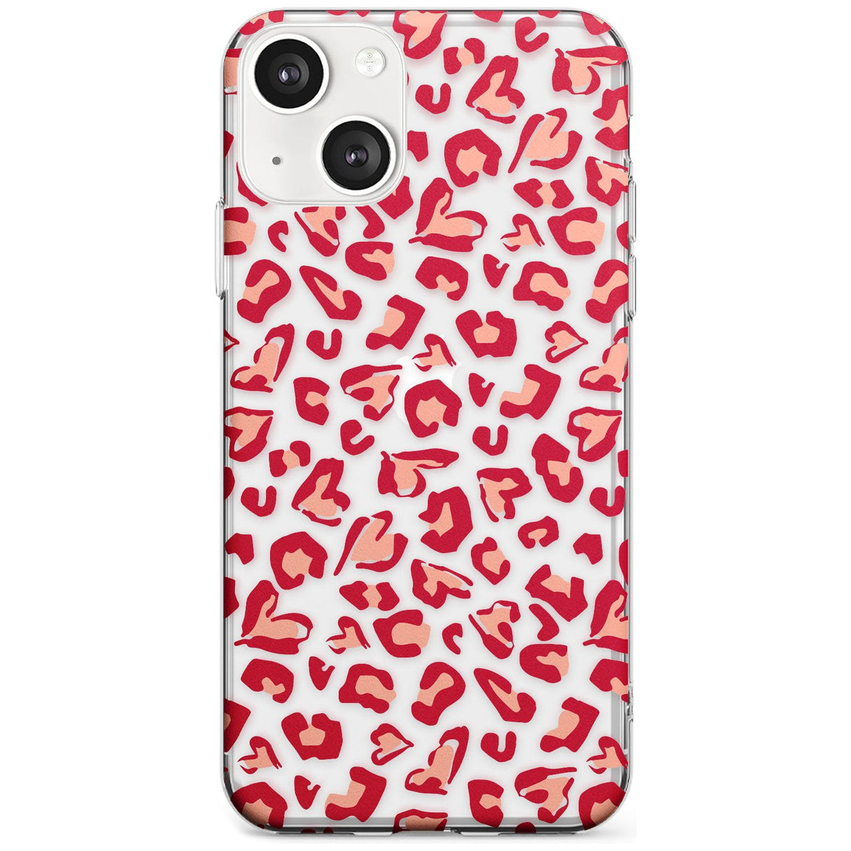 Heart Leopard Print Phone Case iPhone 13 / Clear Case,iPhone 13 Mini / Clear Case,iPhone 14 / Clear Case,iPhone 14 Plus / Clear Case Blanc Space