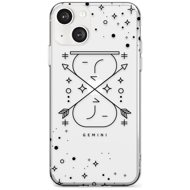Gemini Emblem - Transparent Design Phone Case iPhone 13 / Clear Case,iPhone 13 Mini / Clear Case,iPhone 14 / Clear Case,iPhone 14 Plus / Clear Case Blanc Space