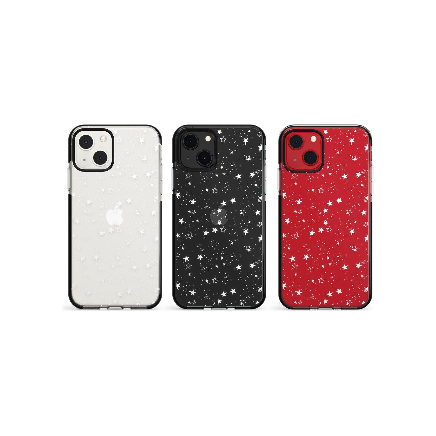 White Stars on Clear Phone Case for iPhone 13 Mini