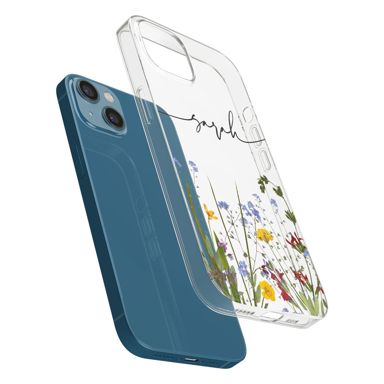 White Stars on Clear Phone Case for iPhone 13 Mini