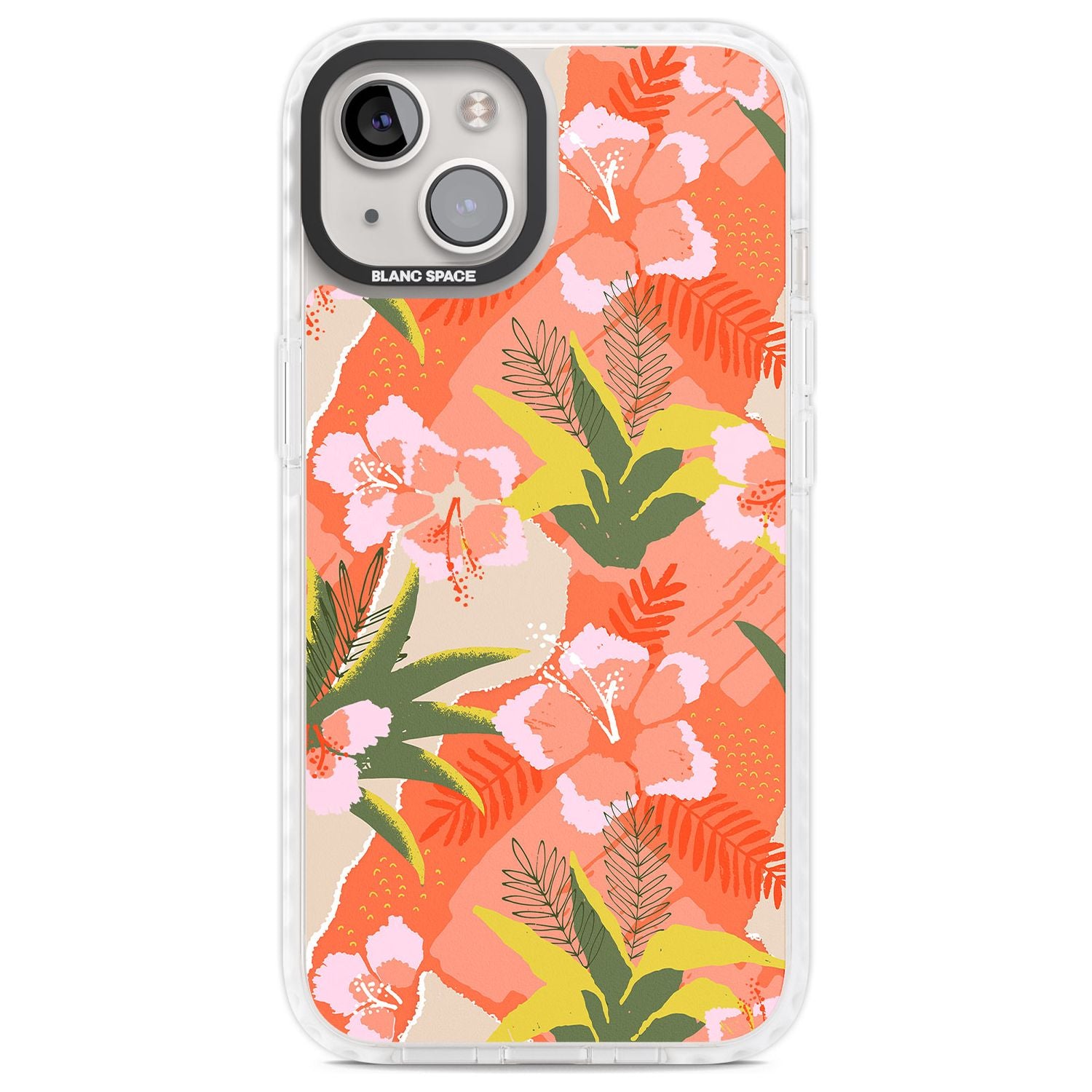 Hawaiian Flowers Abstract Pattern Phone Case iPhone 13 / Impact Case,iPhone 14 / Impact Case,iPhone 15 Plus / Impact Case,iPhone 15 / Impact Case Blanc Space