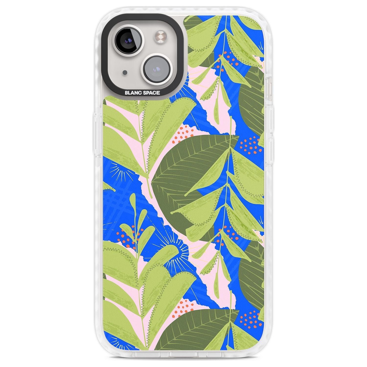 Fern Leaves Abstract Pattern Phone Case iPhone 13 / Impact Case,iPhone 14 / Impact Case,iPhone 15 Plus / Impact Case,iPhone 15 / Impact Case Blanc Space