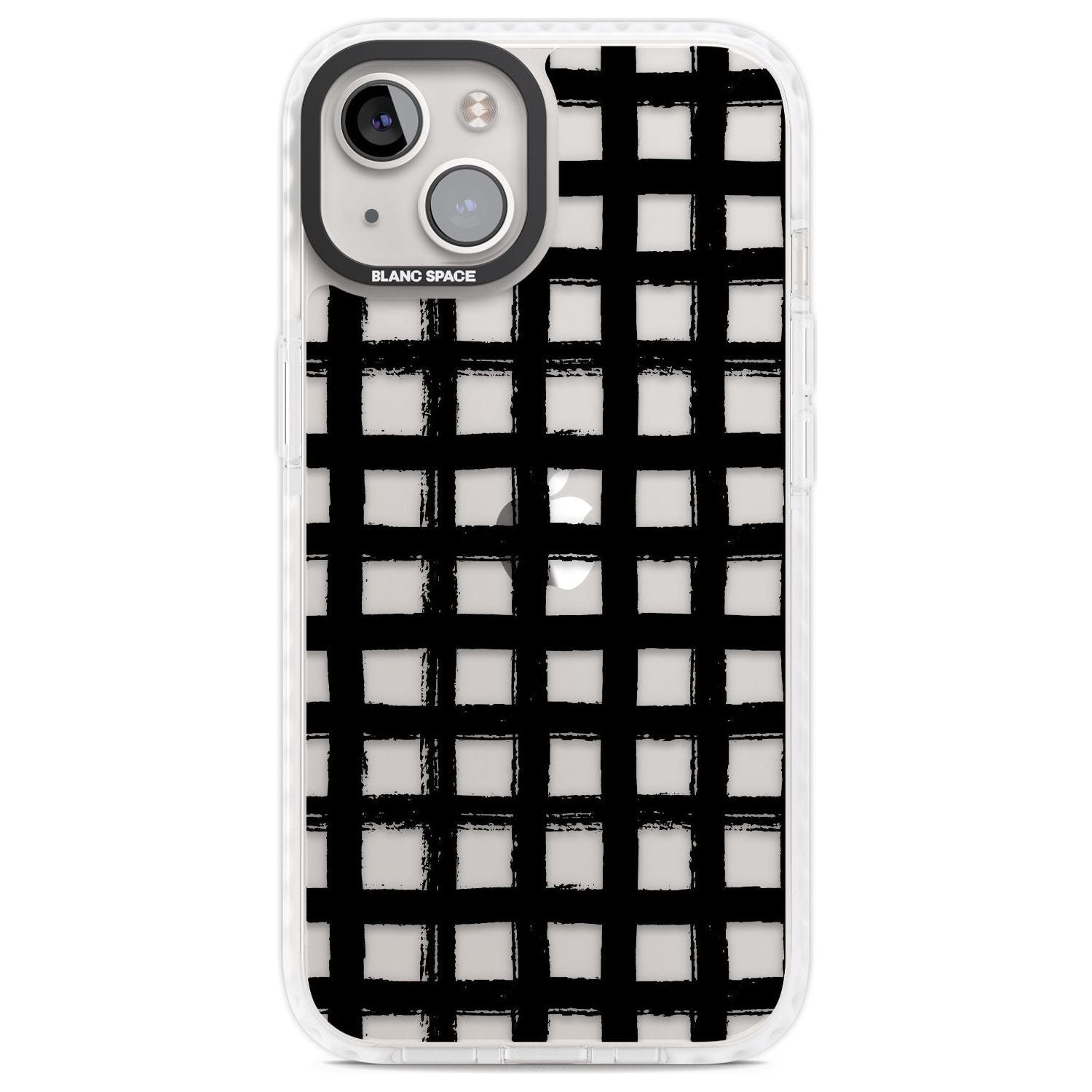 Messy Black Grid - Clear Phone Case iPhone 13 / Impact Case,iPhone 14 / Impact Case,iPhone 15 Plus / Impact Case,iPhone 15 / Impact Case Blanc Space