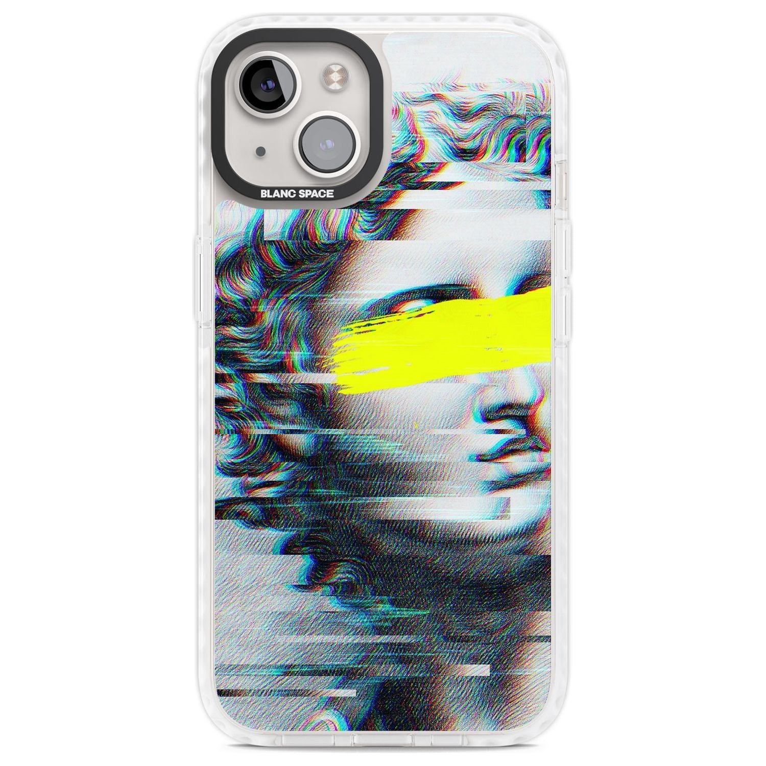 GLITCHED FRAGMENT Phone Case iPhone 13 / Impact Case,iPhone 14 / Impact Case,iPhone 15 Plus / Impact Case,iPhone 15 / Impact Case Blanc Space