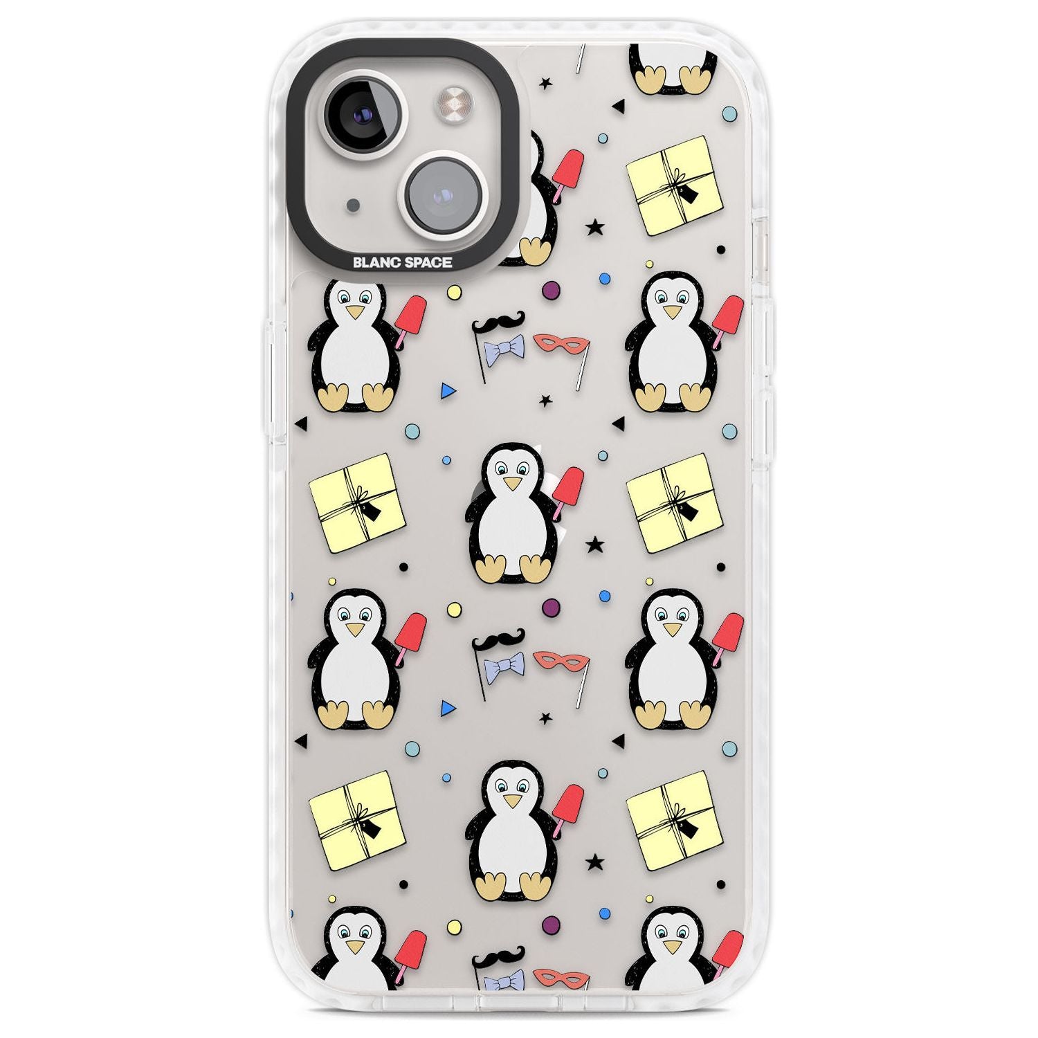 Cute Penguin Pattern Clear Phone Case iPhone 13 / Impact Case,iPhone 14 / Impact Case,iPhone 15 / Impact Case,iPhone 15 Plus / Impact Case Blanc Space