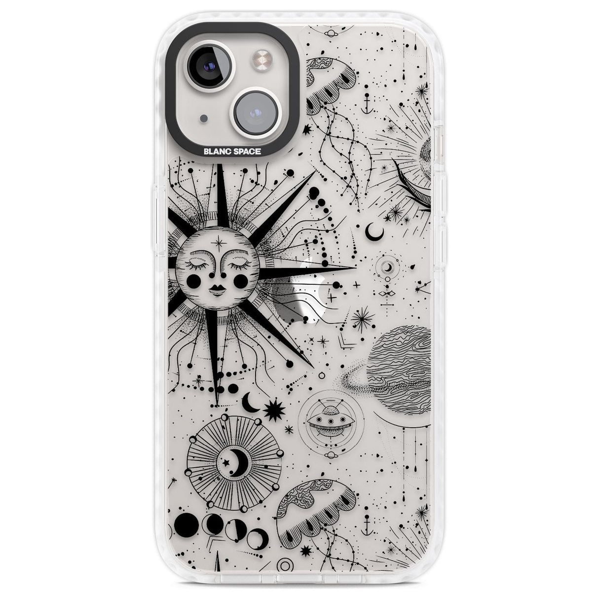 Large Sun Vintage Astrological Phone Case iPhone 13 / Impact Case,iPhone 14 / Impact Case,iPhone 15 Plus / Impact Case,iPhone 15 / Impact Case Blanc Space