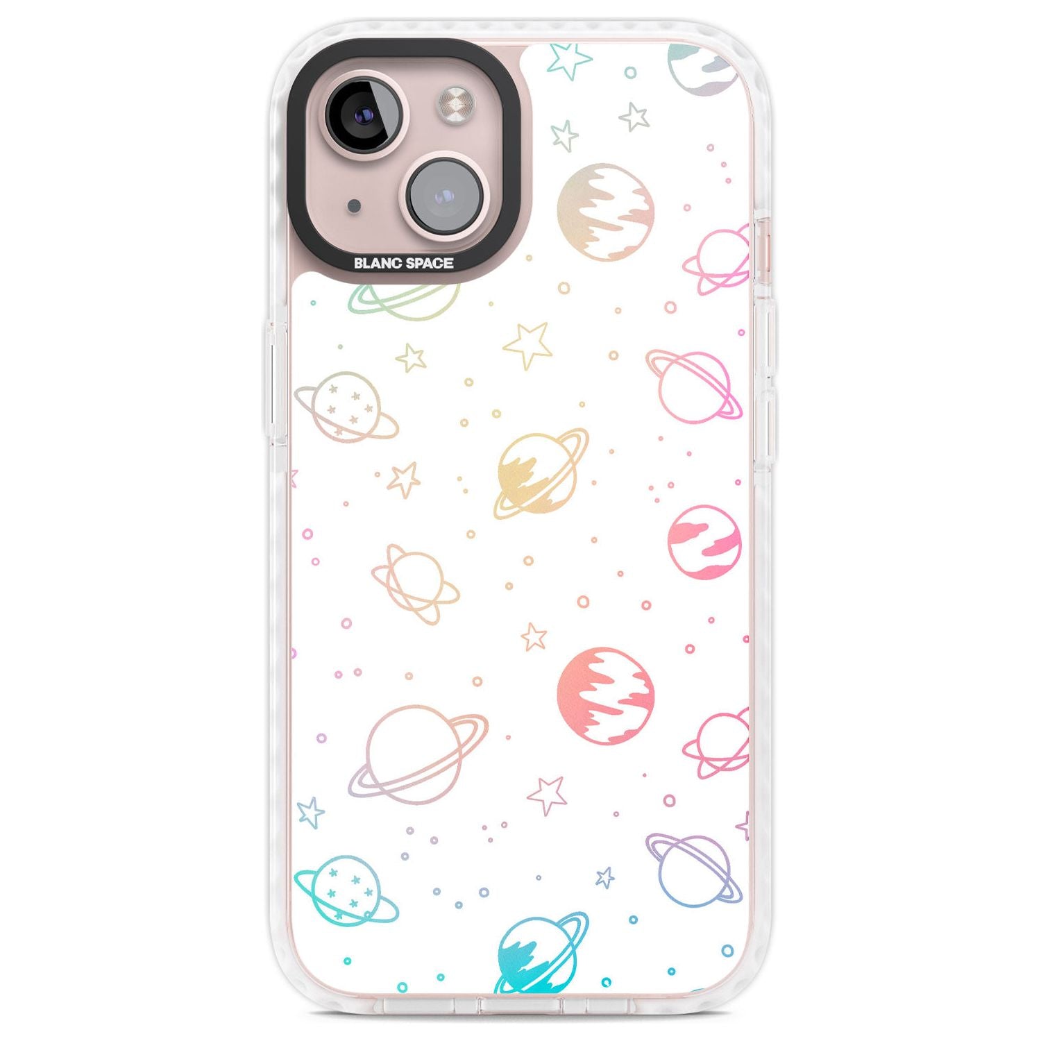 Cosmic Outer Space Design Pastels on White Phone Case iPhone 13 / Impact Case,iPhone 14 / Impact Case,iPhone 15 Plus / Impact Case,iPhone 15 / Impact Case Blanc Space