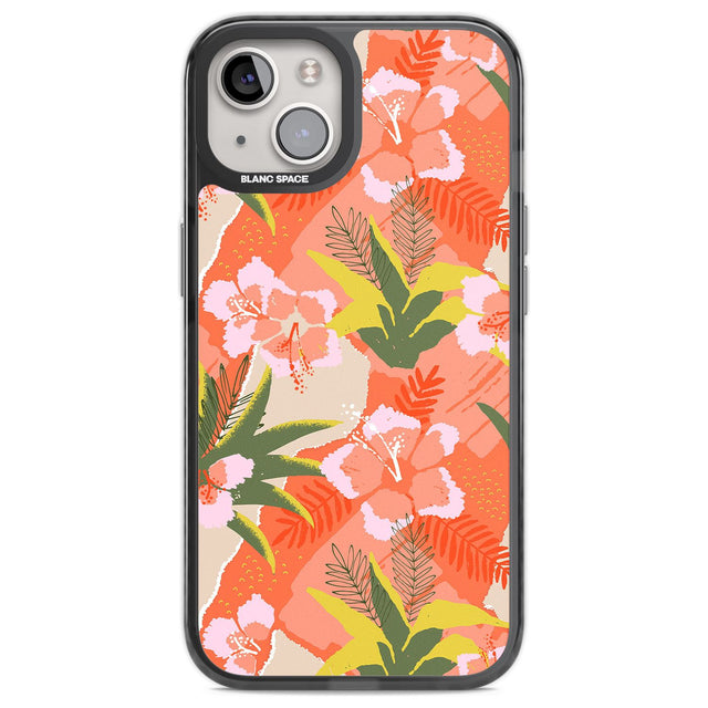 Hawaiian Flowers Abstract Pattern Phone Case iPhone 12 / Black Impact Case,iPhone 13 / Black Impact Case,iPhone 12 Pro / Black Impact Case,iPhone 14 / Black Impact Case,iPhone 15 Plus / Black Impact Case,iPhone 15 / Black Impact Case Blanc Space