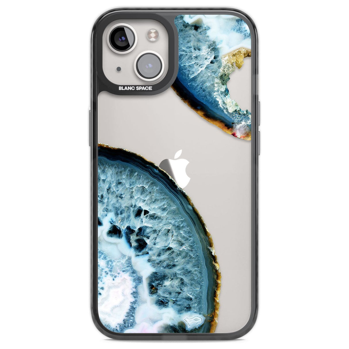 Blue, White & Yellow Agate Gemstone Phone Case iPhone 12 / Black Impact Case,iPhone 13 / Black Impact Case,iPhone 12 Pro / Black Impact Case,iPhone 14 / Black Impact Case,iPhone 15 Plus / Black Impact Case,iPhone 15 / Black Impact Case Blanc Space