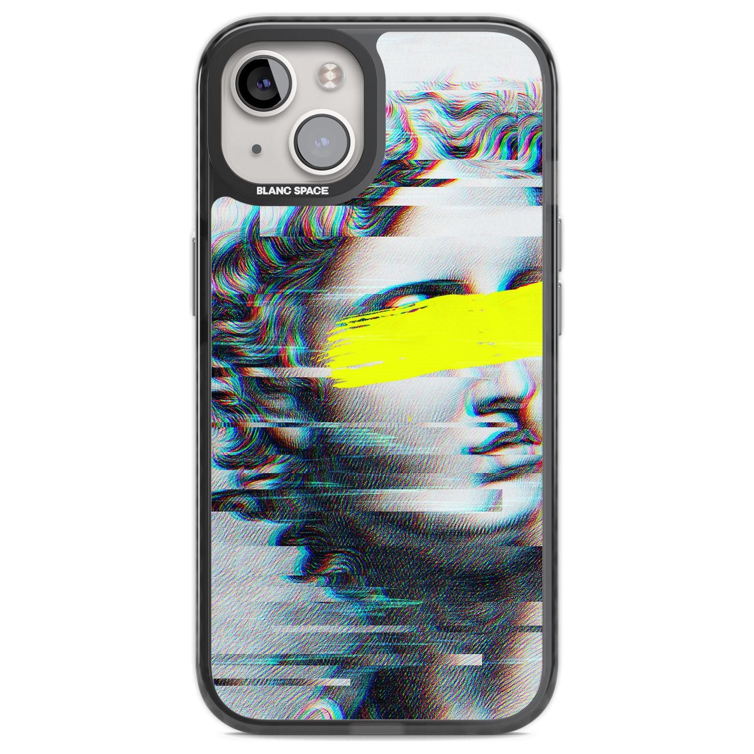 GLITCHED FRAGMENT Phone Case iPhone 12 / Black Impact Case,iPhone 13 / Black Impact Case,iPhone 12 Pro / Black Impact Case,iPhone 14 / Black Impact Case,iPhone 15 Plus / Black Impact Case,iPhone 15 / Black Impact Case Blanc Space