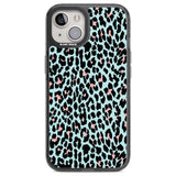 Light Pink on Blue Leopard Print Pattern Phone Case iPhone 12 / Black Impact Case,iPhone 13 / Black Impact Case,iPhone 12 Pro / Black Impact Case,iPhone 14 / Black Impact Case,iPhone 15 Plus / Black Impact Case,iPhone 15 / Black Impact Case Blanc Space