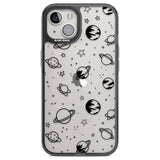 Cosmic Outer Space Design Black on Clear Phone Case iPhone 12 / Black Impact Case,iPhone 13 / Black Impact Case,iPhone 12 Pro / Black Impact Case,iPhone 14 / Black Impact Case,iPhone 15 Plus / Black Impact Case,iPhone 15 / Black Impact Case Blanc Space