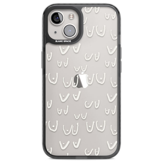 Free the boob (White) Phone Case iPhone 12 / Black Impact Case,iPhone 13 / Black Impact Case,iPhone 12 Pro / Black Impact Case,iPhone 14 / Black Impact Case,iPhone 15 Plus / Black Impact Case,iPhone 15 / Black Impact Case Blanc Space