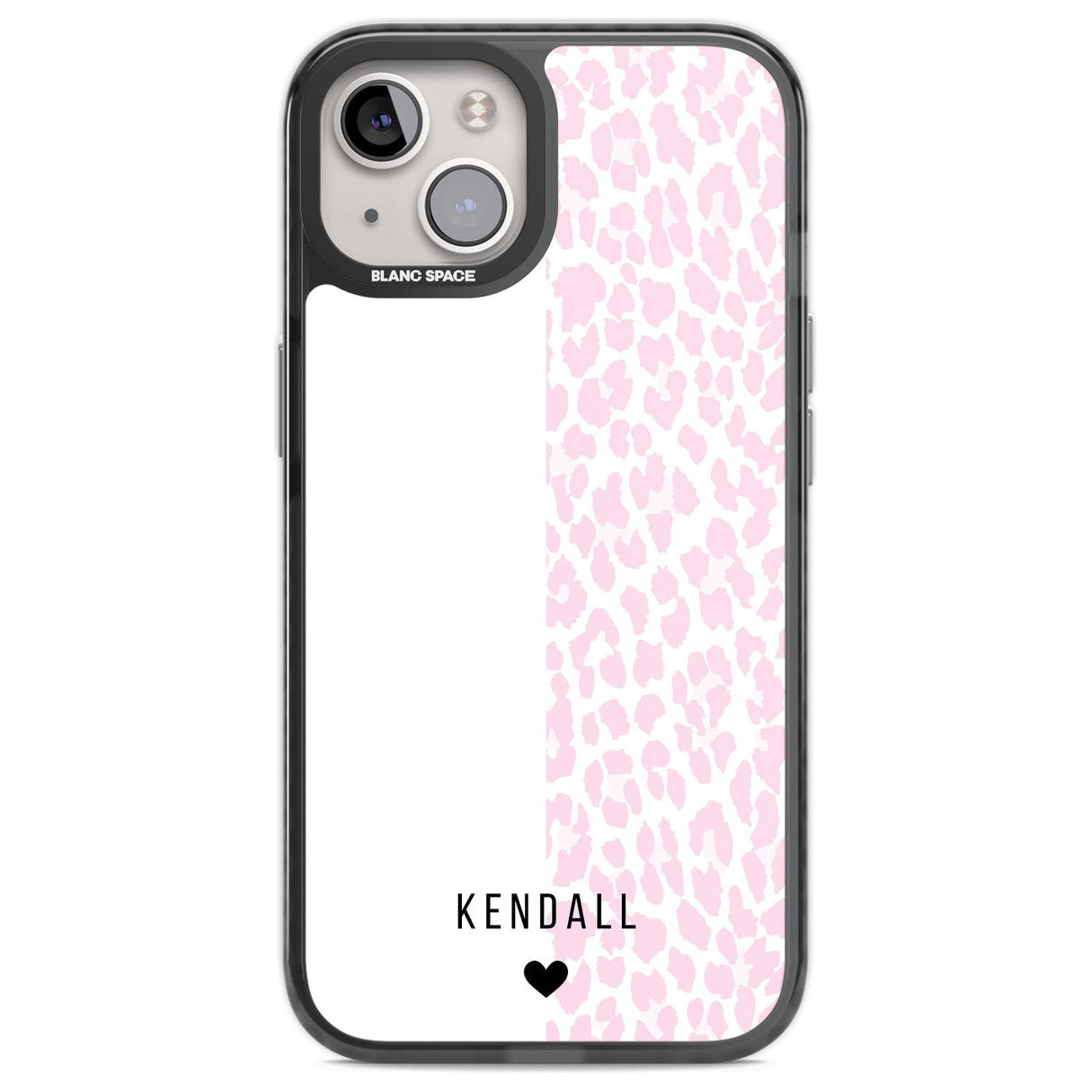 Personalised Pink & White Leopard Spots Custom Phone Case iPhone 12 / Black Impact Case,iPhone 13 / Black Impact Case,iPhone 12 Pro / Black Impact Case,iPhone 14 / Black Impact Case,iPhone 15 Plus / Black Impact Case,iPhone 15 / Black Impact Case Blanc Space