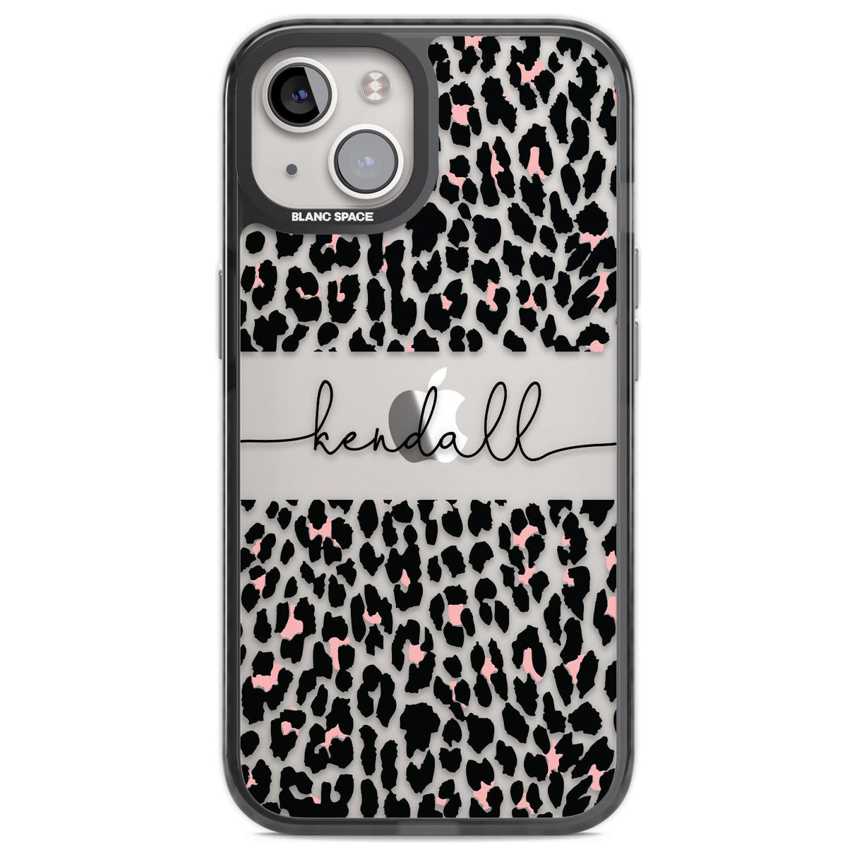 Personalised Pink & Cursive Leopard Spots Custom Phone Case iPhone 12 / Black Impact Case,iPhone 13 / Black Impact Case,iPhone 12 Pro / Black Impact Case,iPhone 14 / Black Impact Case,iPhone 15 Plus / Black Impact Case,iPhone 15 / Black Impact Case Blanc Space