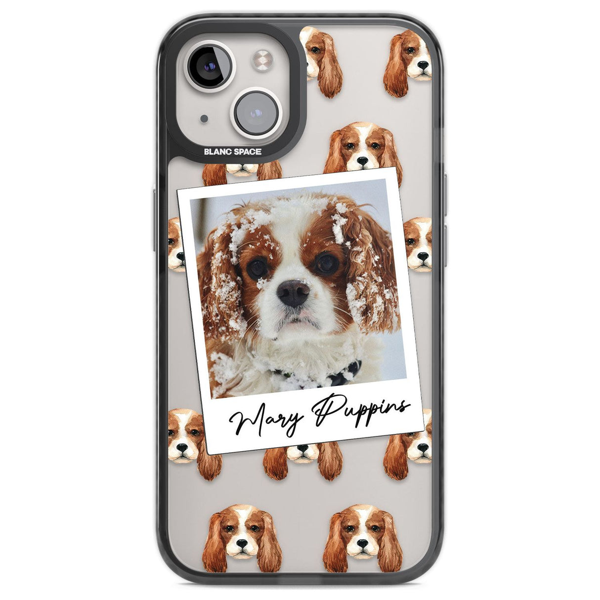 Personalised Cavalier King Charles - Dog Photo Custom Phone Case iPhone 12 / Black Impact Case,iPhone 13 / Black Impact Case,iPhone 12 Pro / Black Impact Case,iPhone 14 / Black Impact Case,iPhone 15 Plus / Black Impact Case,iPhone 15 / Black Impact Case Blanc Space