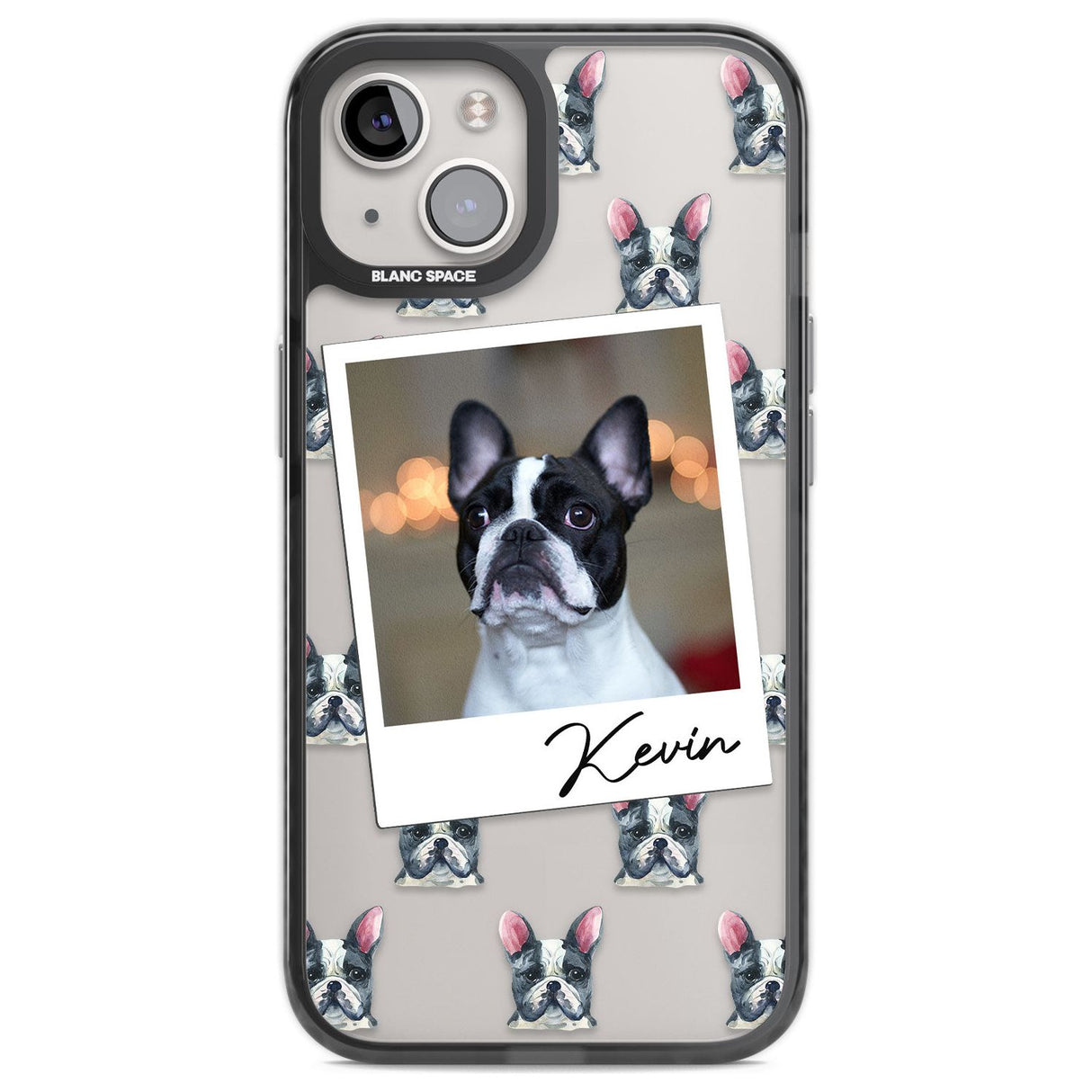 Personalised French Bulldog, Black & White - Dog Photo Custom Phone Case iPhone 12 / Black Impact Case,iPhone 13 / Black Impact Case,iPhone 12 Pro / Black Impact Case,iPhone 14 / Black Impact Case,iPhone 15 Plus / Black Impact Case,iPhone 15 / Black Impact Case Blanc Space