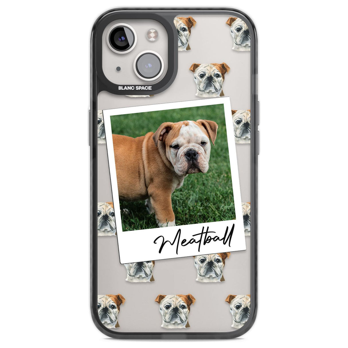 Personalised English Bulldog - Dog Photo Custom Phone Case iPhone 12 / Black Impact Case,iPhone 13 / Black Impact Case,iPhone 12 Pro / Black Impact Case,iPhone 14 / Black Impact Case,iPhone 15 Plus / Black Impact Case,iPhone 15 / Black Impact Case Blanc Space