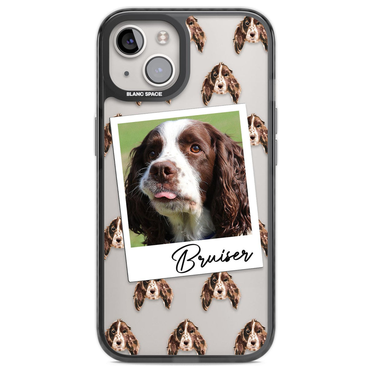 Personalised Springer Spaniel - Dog Photo Custom Phone Case iPhone 12 / Black Impact Case,iPhone 13 / Black Impact Case,iPhone 12 Pro / Black Impact Case,iPhone 14 / Black Impact Case,iPhone 15 Plus / Black Impact Case,iPhone 15 / Black Impact Case Blanc Space