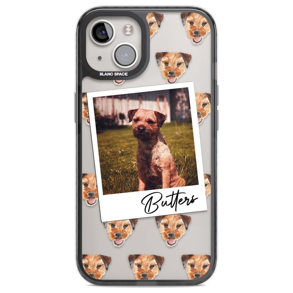 Personalised Border Terrier - Dog Photo Custom Phone Case iPhone 12 / Black Impact Case,iPhone 13 / Black Impact Case,iPhone 12 Pro / Black Impact Case,iPhone 14 / Black Impact Case,iPhone 15 Plus / Black Impact Case,iPhone 15 / Black Impact Case Blanc Space