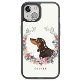 Personalised Black & Tan Dachshund - Watercolour Dog Portrait Custom Phone Case iPhone 12 / Black Impact Case,iPhone 13 / Black Impact Case,iPhone 12 Pro / Black Impact Case,iPhone 14 / Black Impact Case,iPhone 15 Plus / Black Impact Case,iPhone 15 / Black Impact Case Blanc Space