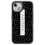 Personalised Black Dots Custom Phone Case iPhone 12 / Black Impact Case,iPhone 13 / Black Impact Case,iPhone 12 Pro / Black Impact Case,iPhone 14 / Black Impact Case,iPhone 15 Plus / Black Impact Case,iPhone 15 / Black Impact Case Blanc Space