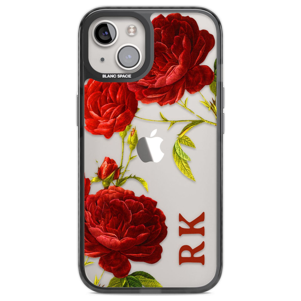 Personalised Clear Vintage Floral Red Roses Custom Phone Case iPhone 12 / Black Impact Case,iPhone 13 / Black Impact Case,iPhone 12 Pro / Black Impact Case,iPhone 14 / Black Impact Case,iPhone 15 Plus / Black Impact Case,iPhone 15 / Black Impact Case Blanc Space