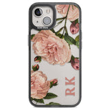 Personalised Clear Vintage Floral Pale Pink Peonies Custom Phone Case iPhone 12 / Black Impact Case,iPhone 13 / Black Impact Case,iPhone 12 Pro / Black Impact Case,iPhone 14 / Black Impact Case,iPhone 15 Plus / Black Impact Case,iPhone 15 / Black Impact Case Blanc Space