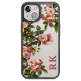 Personalised Clear Vintage Floral Pink Garden Roses Custom Phone Case iPhone 12 / Black Impact Case,iPhone 13 / Black Impact Case,iPhone 12 Pro / Black Impact Case,iPhone 14 / Black Impact Case,iPhone 15 Plus / Black Impact Case,iPhone 15 / Black Impact Case Blanc Space