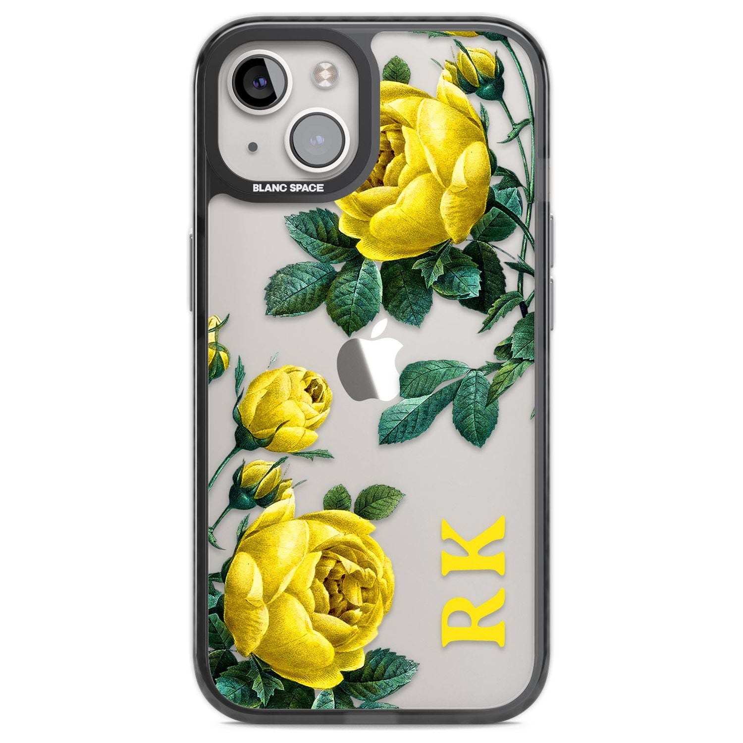 Personalised Clear Vintage Floral Yellow Roses Custom Phone Case iPhone 12 / Black Impact Case,iPhone 13 / Black Impact Case,iPhone 12 Pro / Black Impact Case,iPhone 14 / Black Impact Case,iPhone 15 Plus / Black Impact Case,iPhone 15 / Black Impact Case Blanc Space