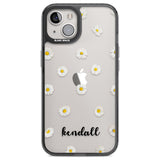 Personalised White Daisies & Cursive Custom Phone Case iPhone 12 / Black Impact Case,iPhone 13 / Black Impact Case,iPhone 12 Pro / Black Impact Case,iPhone 14 / Black Impact Case,iPhone 15 Plus / Black Impact Case,iPhone 15 / Black Impact Case Blanc Space