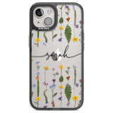 Personalised Wildflower Floral Custom Phone Case iPhone 12 / Black Impact Case,iPhone 13 / Black Impact Case,iPhone 12 Pro / Black Impact Case,iPhone 14 / Black Impact Case,iPhone 15 Plus / Black Impact Case,iPhone 15 / Black Impact Case Blanc Space