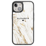 Personalised White & Gold Swirl Marble Custom Phone Case iPhone 12 / Black Impact Case,iPhone 13 / Black Impact Case,iPhone 12 Pro / Black Impact Case,iPhone 14 / Black Impact Case,iPhone 15 Plus / Black Impact Case,iPhone 15 / Black Impact Case Blanc Space