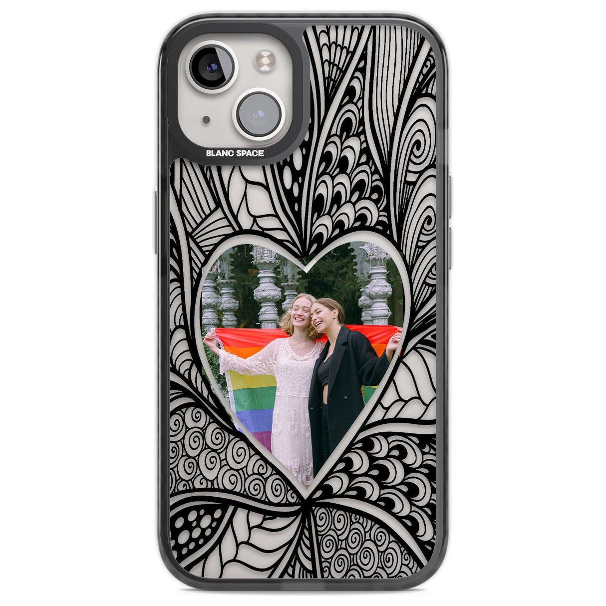 Personalised Henna Heart Photo Case Custom Phone Case iPhone 13 / Black Impact Case,iPhone 12 Pro / Black Impact Case,iPhone 12 / Black Impact Case,iPhone 14 / Black Impact Case,iPhone 15 Plus / Black Impact Case,iPhone 15 / Black Impact Case Blanc Space