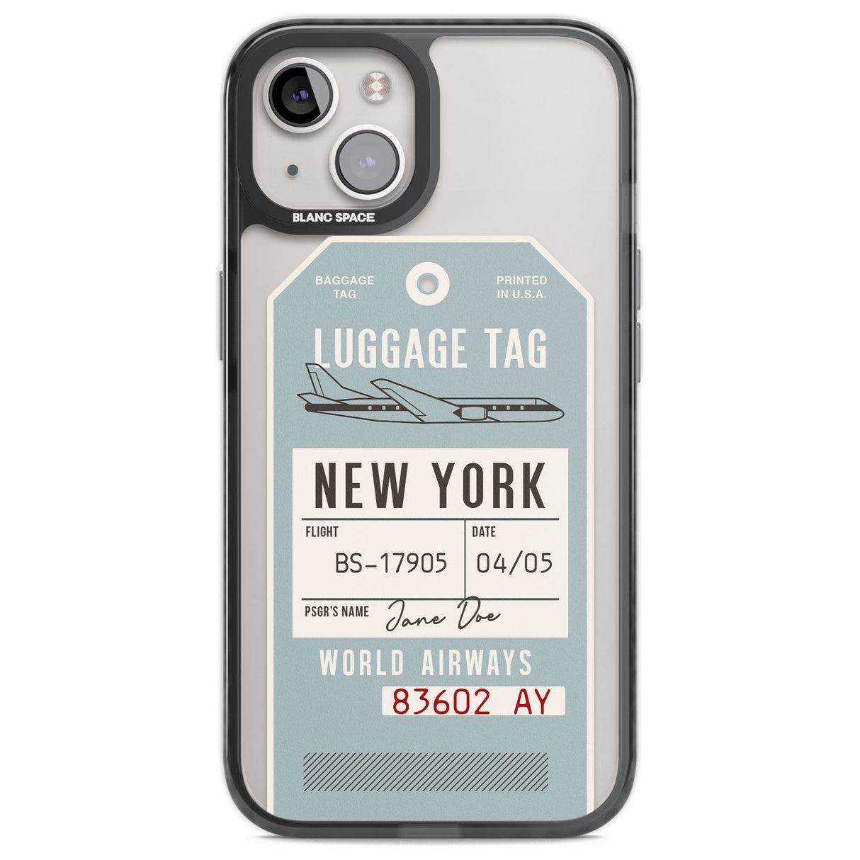 Personalised Vintage USA Luggage Tag Custom Phone Case iPhone 12 / Black Impact Case,iPhone 13 / Black Impact Case,iPhone 12 Pro / Black Impact Case,iPhone 14 / Black Impact Case,iPhone 15 Plus / Black Impact Case,iPhone 15 / Black Impact Case Blanc Space