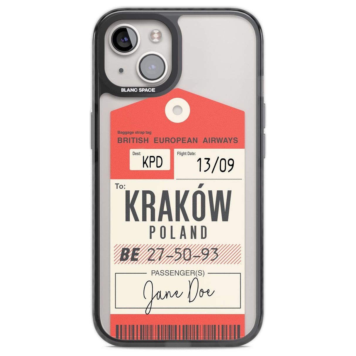 Personalised Vintage BEA Luggage Tag Custom Phone Case iPhone 12 / Black Impact Case,iPhone 13 / Black Impact Case,iPhone 12 Pro / Black Impact Case,iPhone 14 / Black Impact Case,iPhone 15 Plus / Black Impact Case,iPhone 15 / Black Impact Case Blanc Space