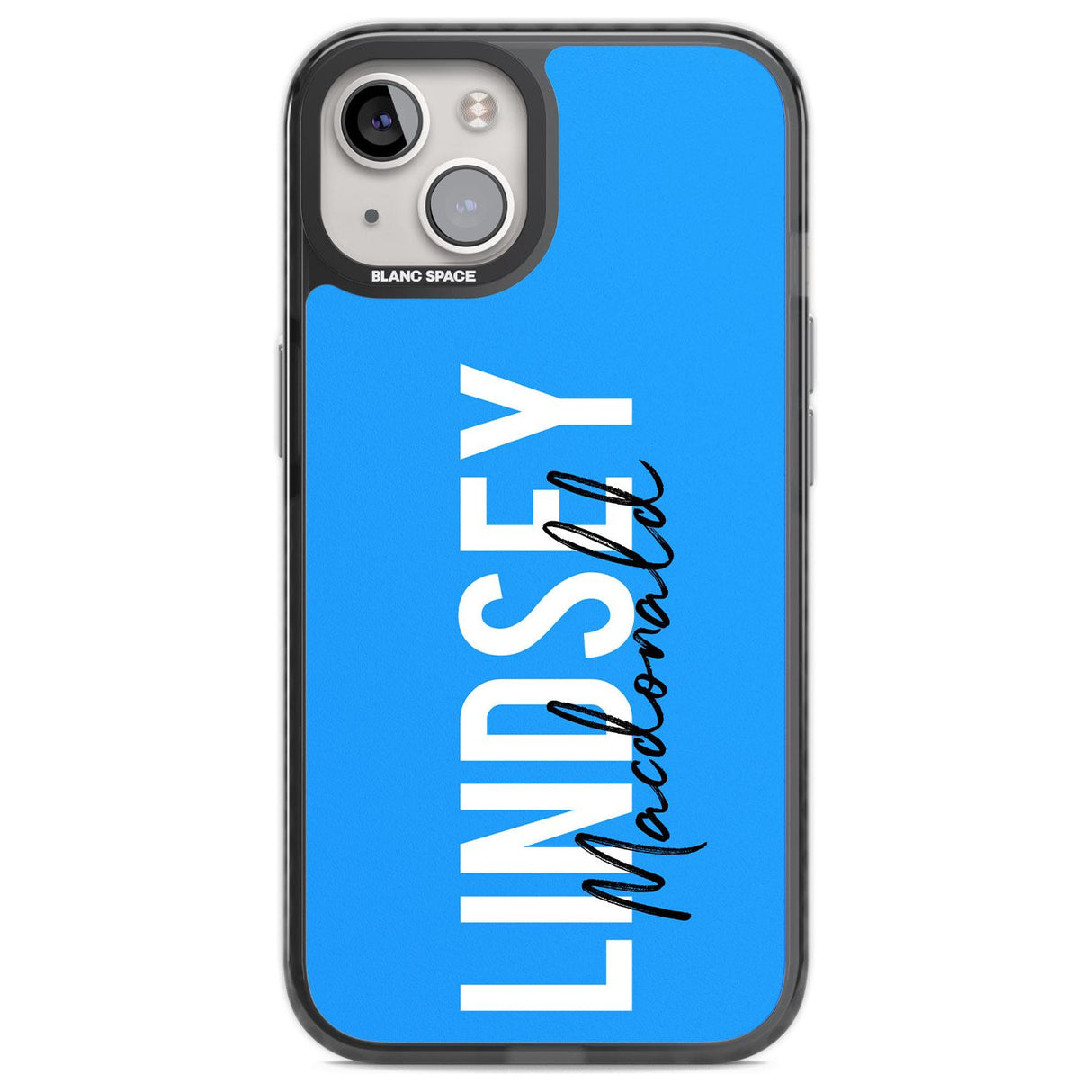 Personalised Bold Name: Blue Custom Phone Case iPhone 12 / Black Impact Case,iPhone 13 / Black Impact Case,iPhone 12 Pro / Black Impact Case,iPhone 14 / Black Impact Case,iPhone 15 Plus / Black Impact Case,iPhone 15 / Black Impact Case Blanc Space