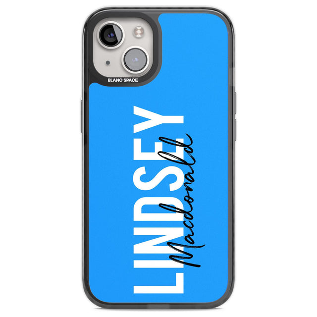 Personalised Bold Name: Blue Custom Phone Case iPhone 12 / Black Impact Case,iPhone 13 / Black Impact Case,iPhone 12 Pro / Black Impact Case,iPhone 14 / Black Impact Case,iPhone 15 Plus / Black Impact Case,iPhone 15 / Black Impact Case Blanc Space