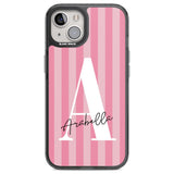 Personalised Pink on Pink Stripes Custom Phone Case iPhone 12 / Black Impact Case,iPhone 13 / Black Impact Case,iPhone 12 Pro / Black Impact Case,iPhone 14 / Black Impact Case,iPhone 15 Plus / Black Impact Case,iPhone 15 / Black Impact Case Blanc Space