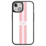 Personalised Minimal Pink Stripes Custom Phone Case iPhone 12 / Black Impact Case,iPhone 13 / Black Impact Case,iPhone 12 Pro / Black Impact Case,iPhone 14 / Black Impact Case,iPhone 15 Plus / Black Impact Case,iPhone 15 / Black Impact Case Blanc Space