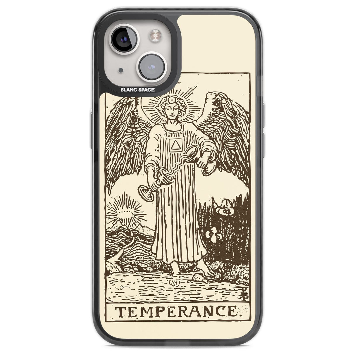 Personalised Temperance Tarot Card - Solid Cream Custom Phone Case iPhone 12 / Black Impact Case,iPhone 13 / Black Impact Case,iPhone 12 Pro / Black Impact Case,iPhone 14 / Black Impact Case,iPhone 15 Plus / Black Impact Case,iPhone 15 / Black Impact Case Blanc Space