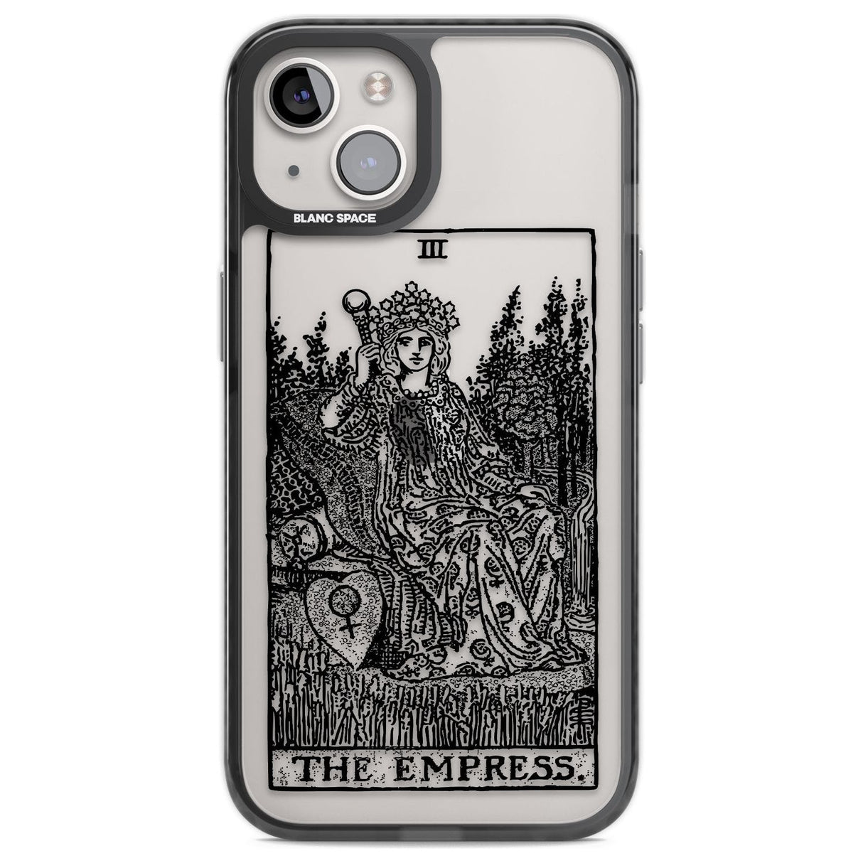 Personalised The Empress Tarot Card - Transparent Custom Phone Case iPhone 12 / Black Impact Case,iPhone 13 / Black Impact Case,iPhone 12 Pro / Black Impact Case,iPhone 14 / Black Impact Case,iPhone 15 Plus / Black Impact Case,iPhone 15 / Black Impact Case Blanc Space