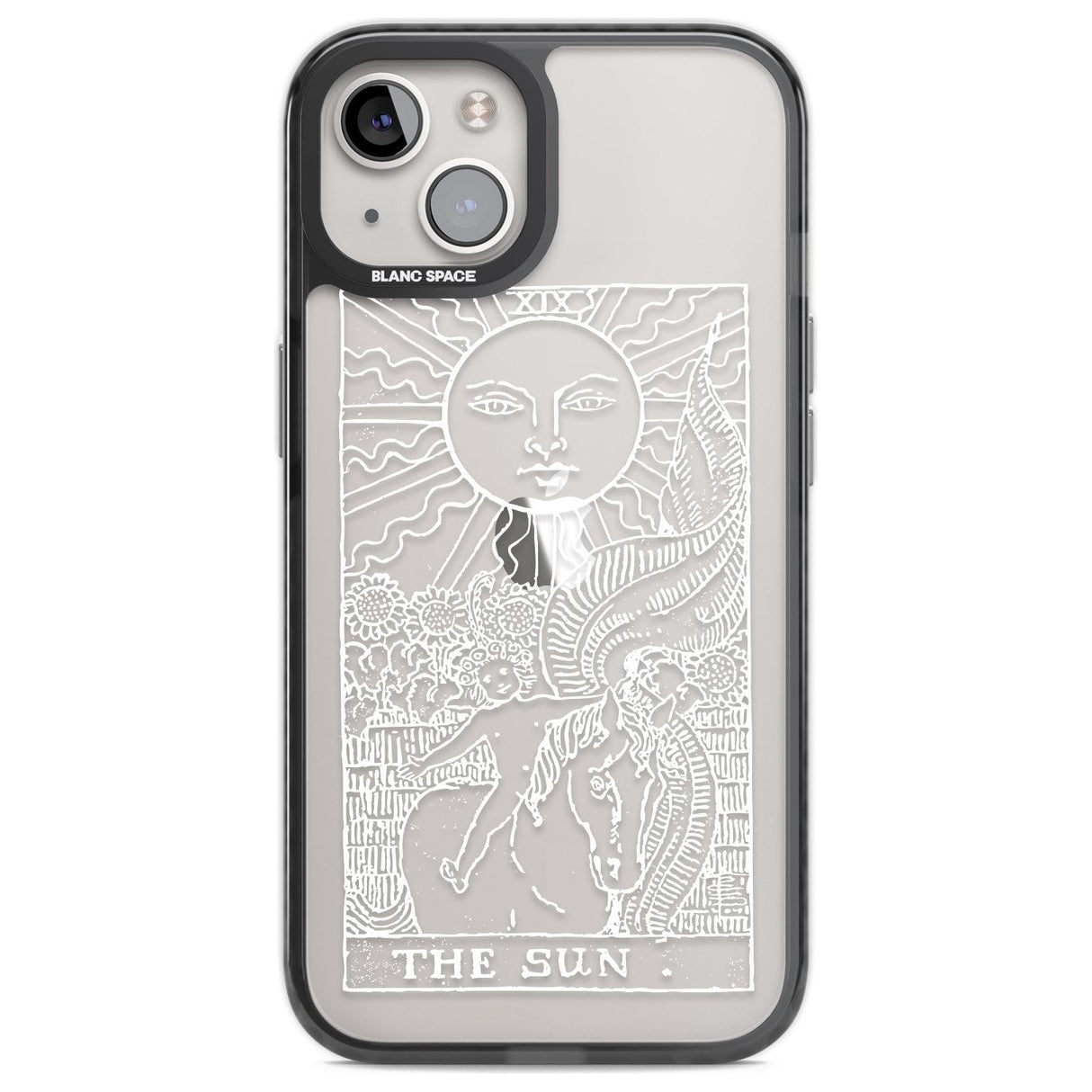 Personalised The Sun Tarot Card - White Transparent Custom Phone Case iPhone 12 / Black Impact Case,iPhone 13 / Black Impact Case,iPhone 12 Pro / Black Impact Case,iPhone 14 / Black Impact Case,iPhone 15 Plus / Black Impact Case,iPhone 15 / Black Impact Case Blanc Space