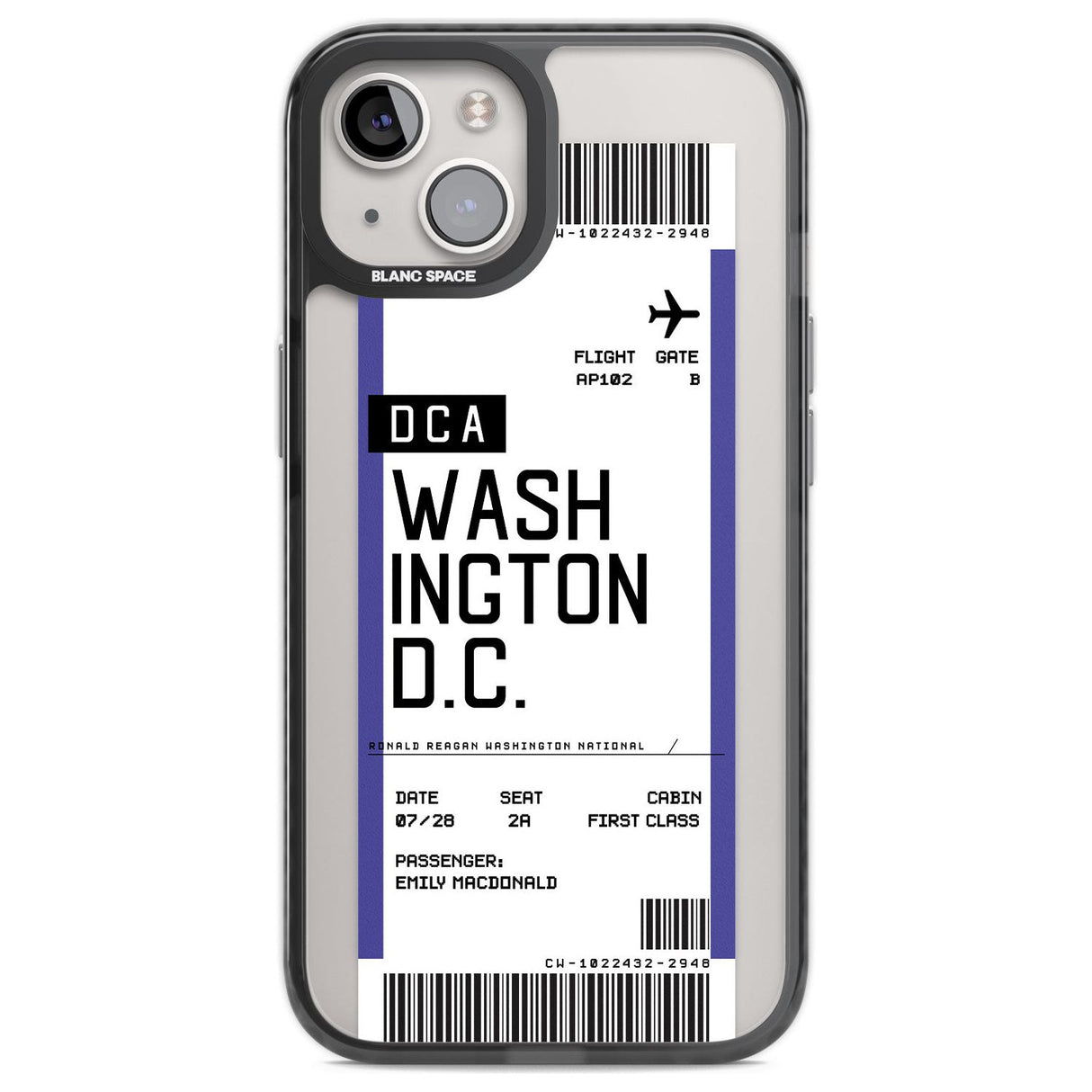 Personalised Washington D.C. Boarding Pass Custom Phone Case iPhone 12 / Black Impact Case,iPhone 13 / Black Impact Case,iPhone 12 Pro / Black Impact Case,iPhone 14 / Black Impact Case,iPhone 15 Plus / Black Impact Case,iPhone 15 / Black Impact Case Blanc Space