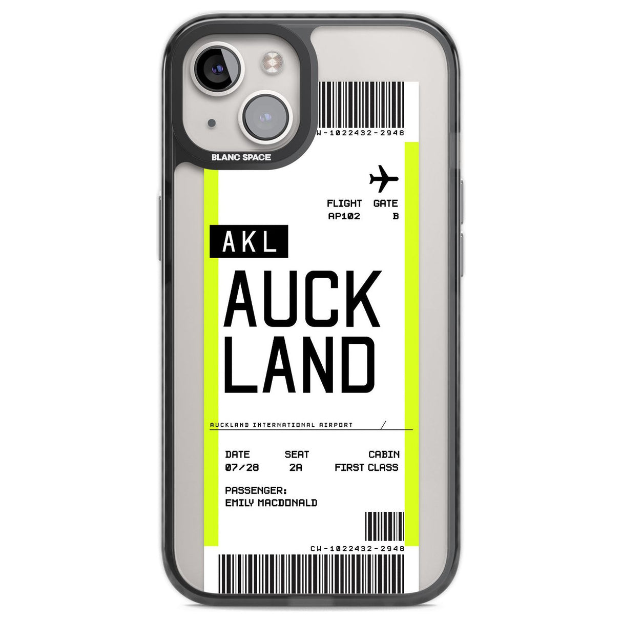 Personalised Auckland Boarding Pass Custom Phone Case iPhone 12 / Black Impact Case,iPhone 13 / Black Impact Case,iPhone 12 Pro / Black Impact Case,iPhone 14 / Black Impact Case,iPhone 15 Plus / Black Impact Case,iPhone 15 / Black Impact Case Blanc Space