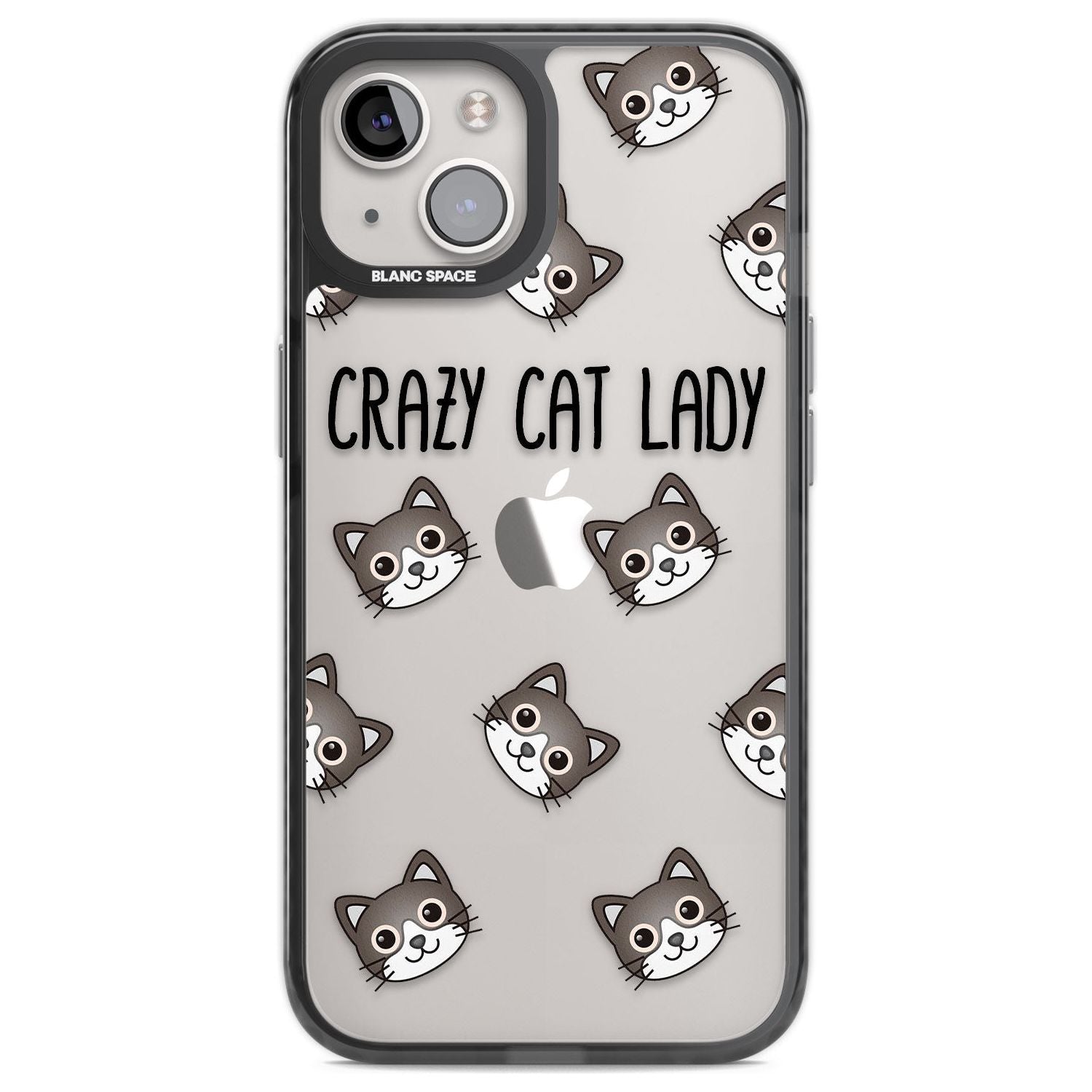 Crazy Cat Lady Phone Case iPhone 13 / Black Impact Case,iPhone 14 / Black Impact Case,iPhone 15 / Black Impact Case,iPhone 15 Plus / Black Impact Case Blanc Space